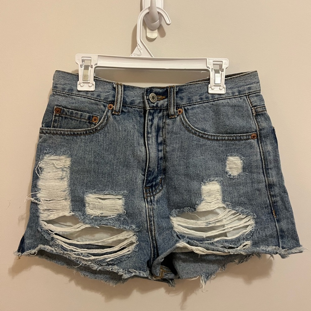 Caffeine Jean Shorts Distressed Small
